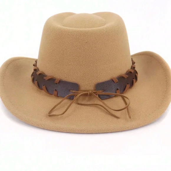 Western Braided Vegan Leather Cowboy hat - Picture 6 of 7
